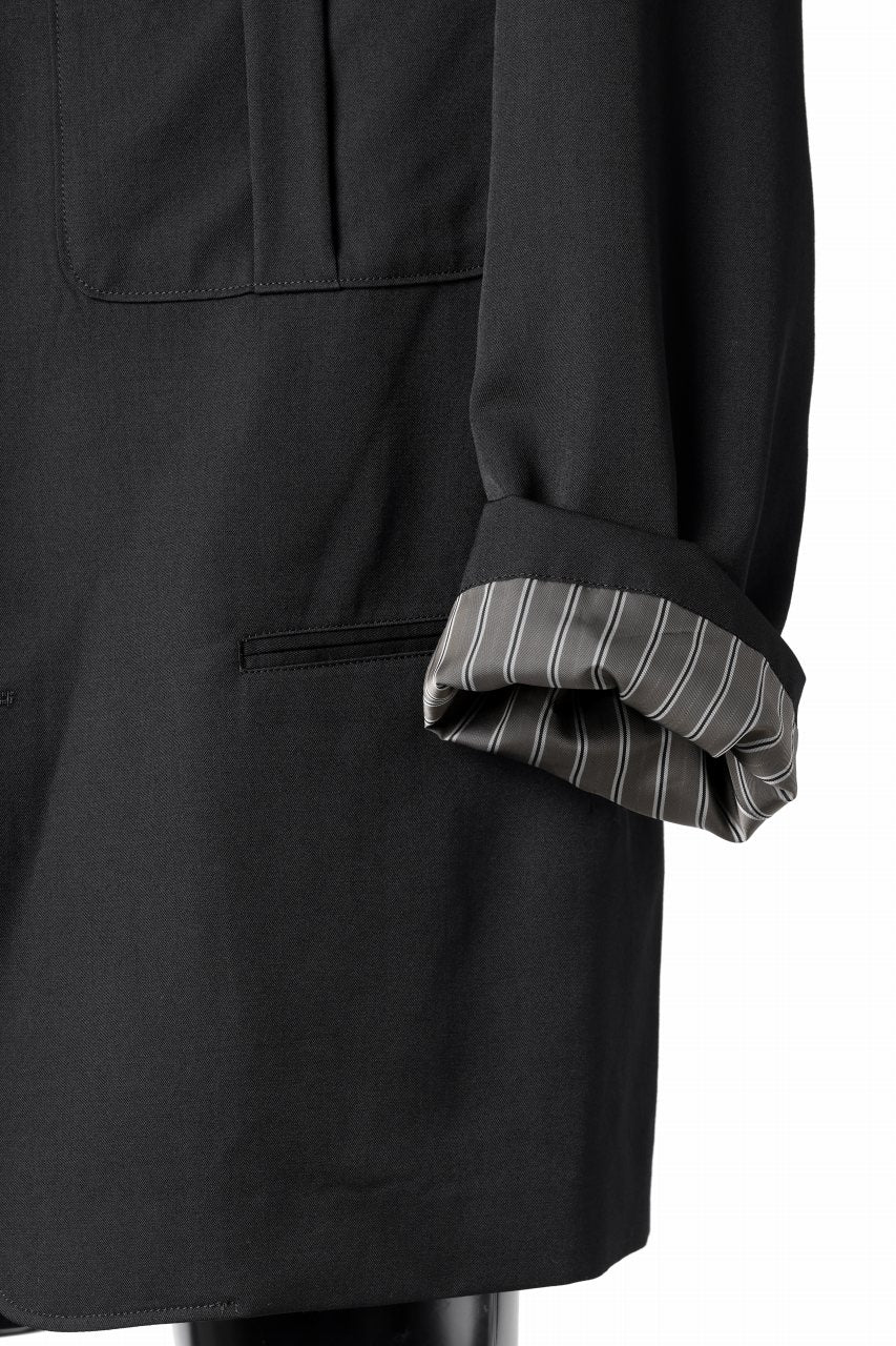 Y's for men Z ACTION PLEATS JACKET / WRINKLED GABARDINE (BLACK)