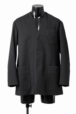 TARO HORIUCHI / th products Collarless Jacket / active setter tweed knit (black)