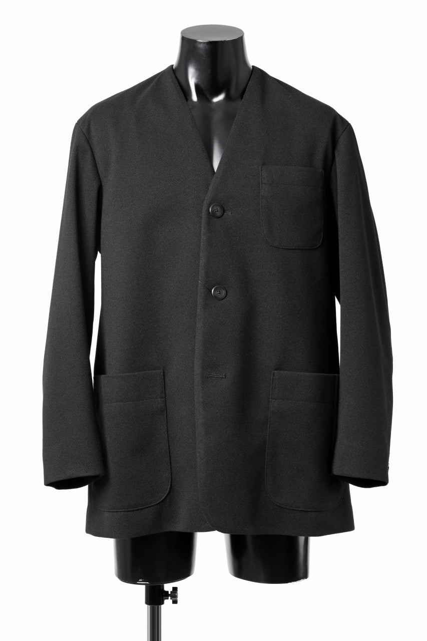 Load image into Gallery viewer, th products Collarless Jacket / active setter tweed knit (black)