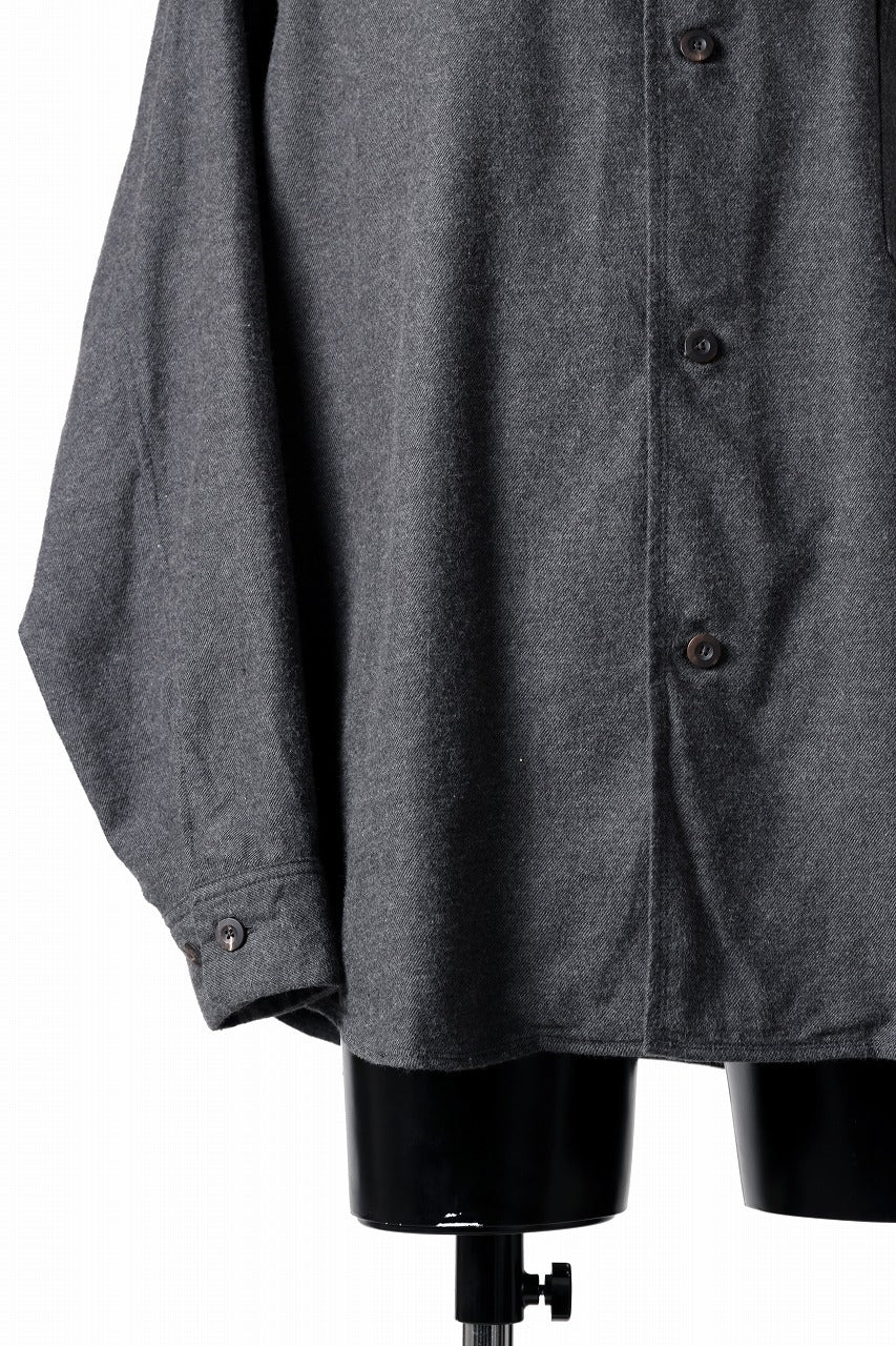 CAPERTICA OVER SIZED CPO SHIRT / YAK & COTTON SOFT FLANNEL (CHARCOAL)