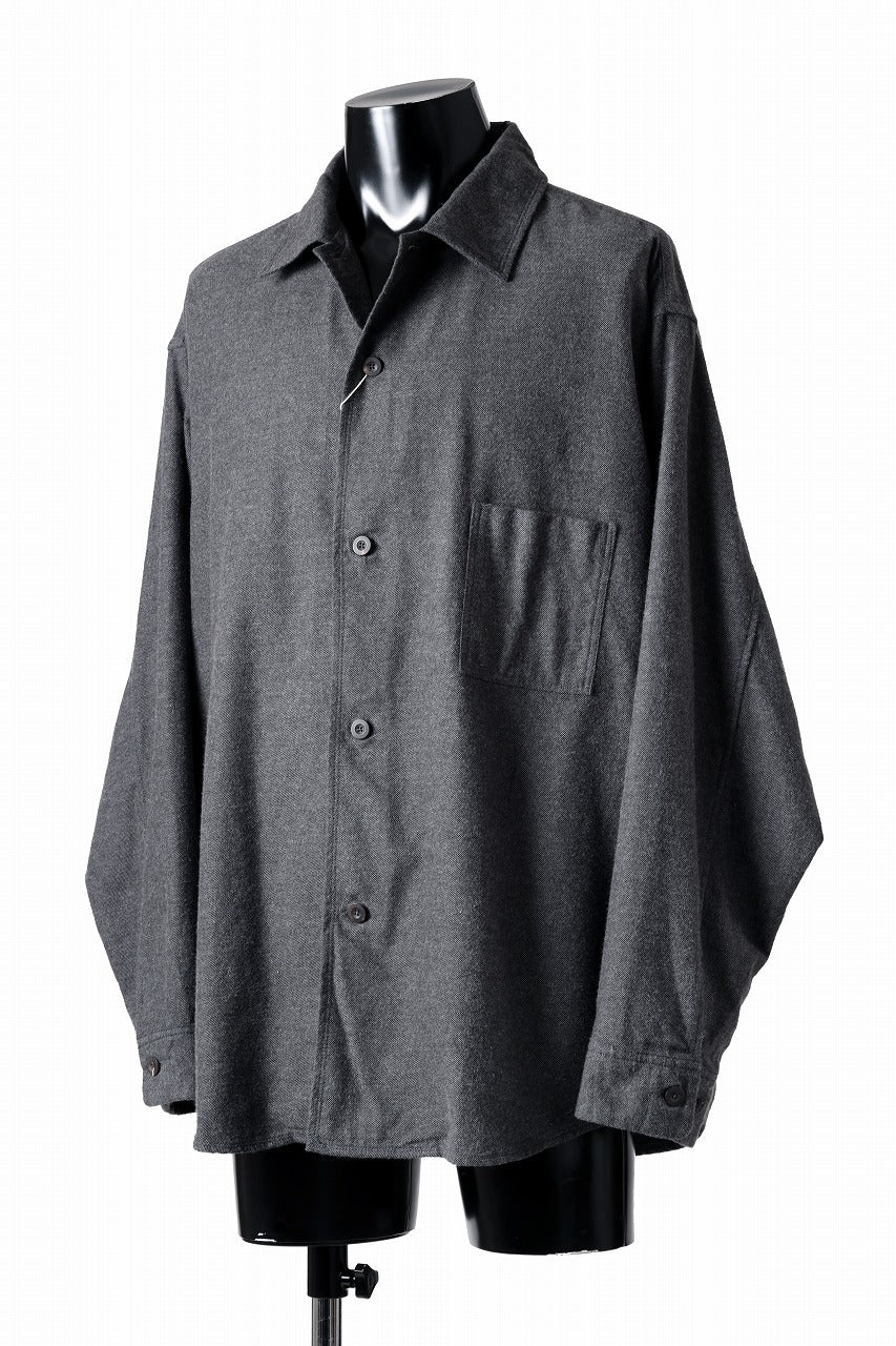 CAPERTICA OVER SIZED CPO SHIRT / YAK & COTTON SOFT FLANNEL (CHARCOAL)