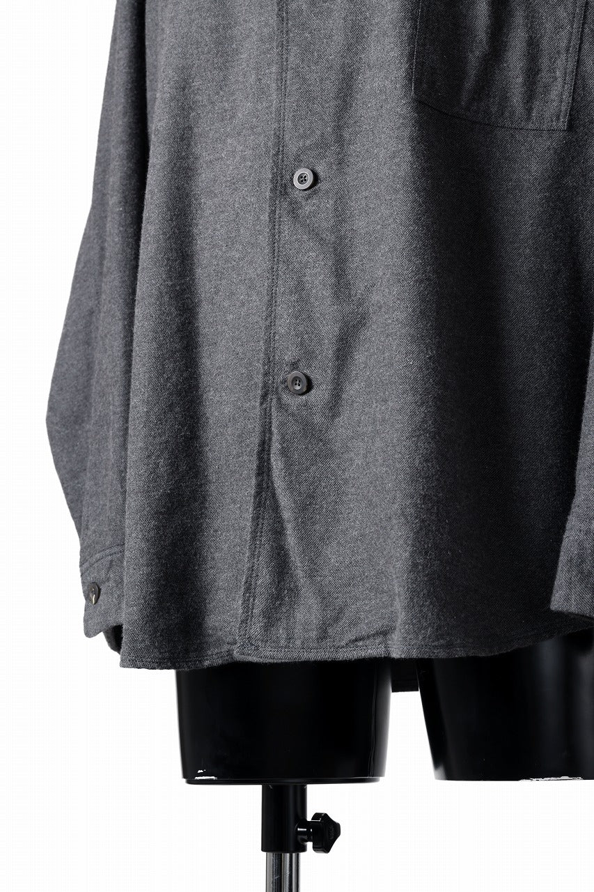 CAPERTICA OVER SIZED CPO SHIRT / YAK & COTTON SOFT FLANNEL (CHARCOAL)