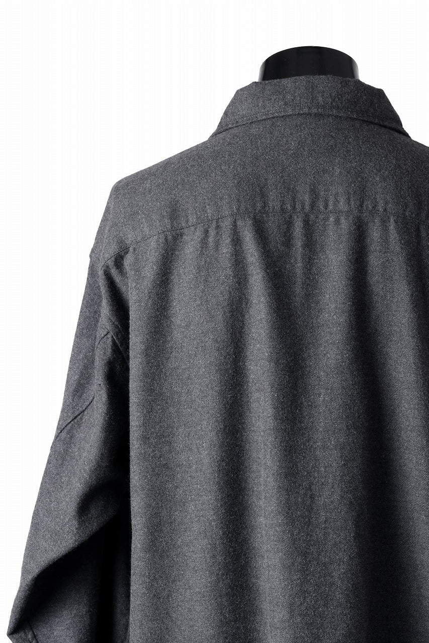 CAPERTICA OVER SIZED CPO SHIRT / YAK & COTTON SOFT FLANNEL (CHARCOAL)