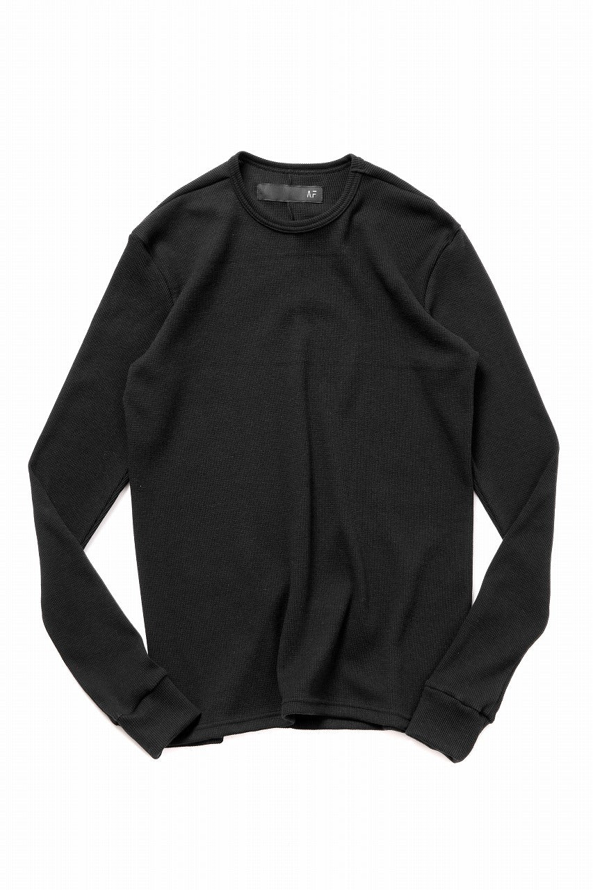 A.F ARTEFACT CREW NECK TOP / WAFFLE KNIT JERSEY (BLACK)の商品