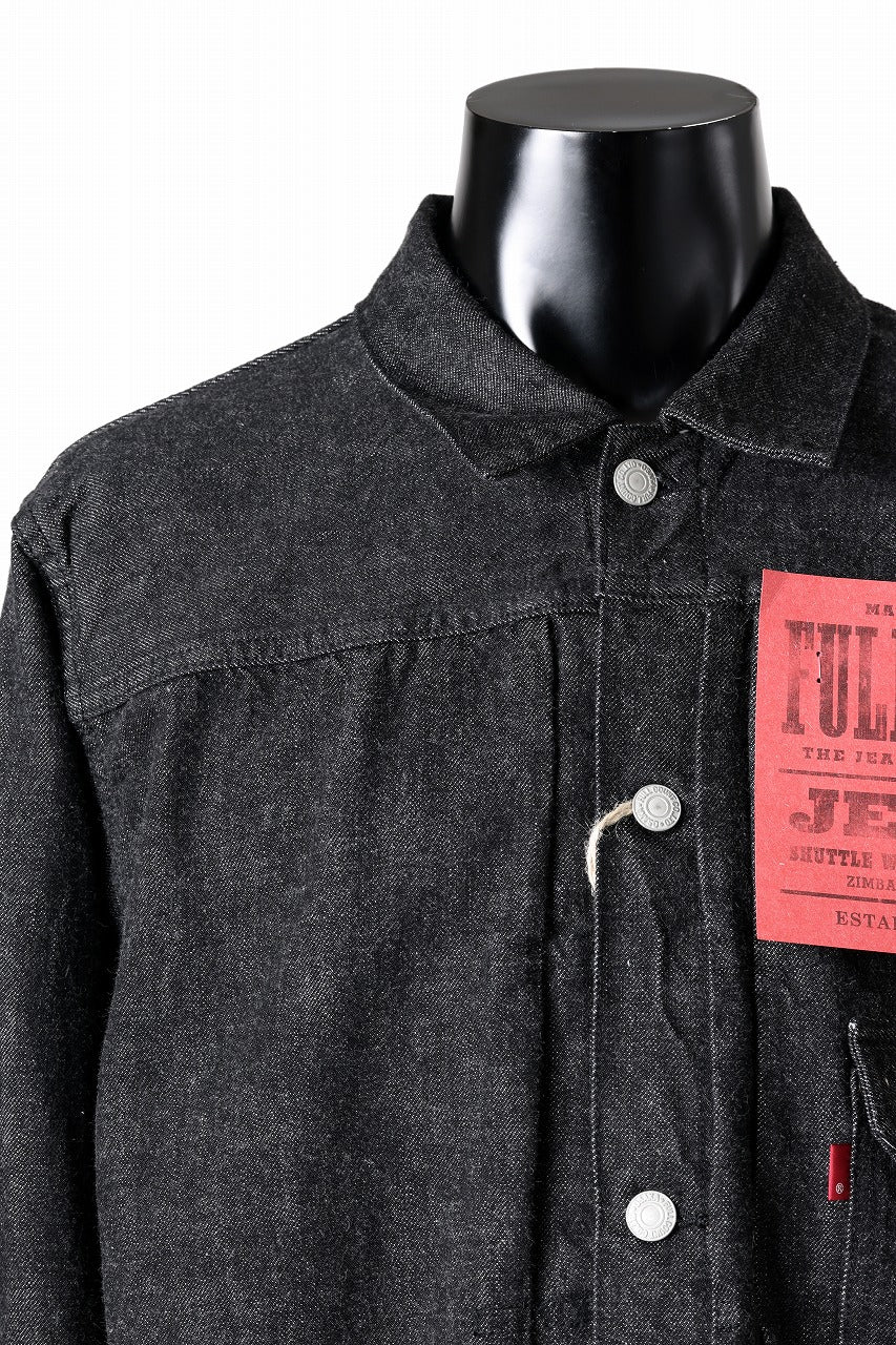 FULLCOUNT Type 1 Black Denim Jacket / 13.7oz Zimbabwe Selvedge Denim (BLACK)