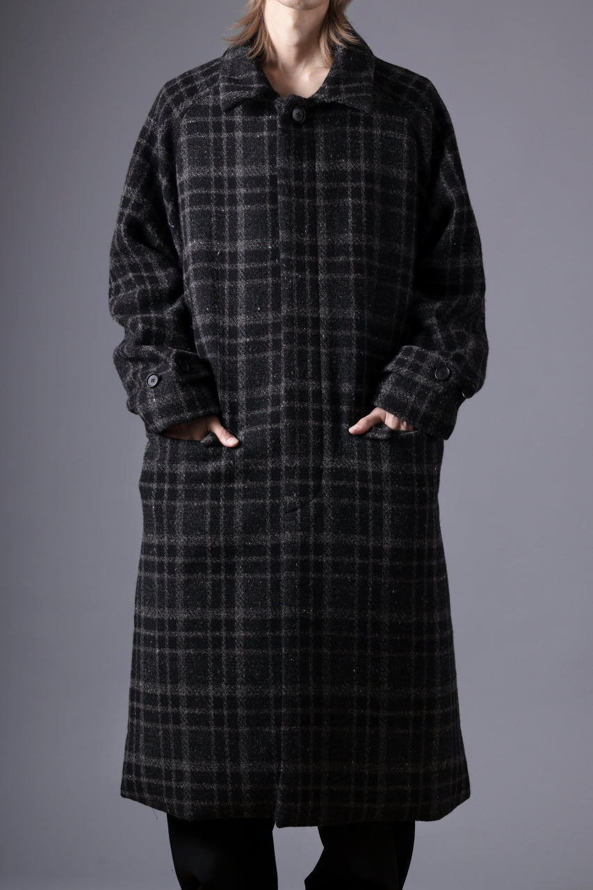 N/07 exclusive MAC COAT "外套" 格子縞 / SHETLAND WOOL TWEED (CHECK)