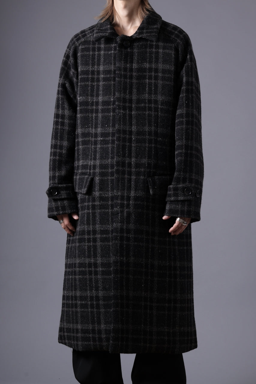 N/07 exclusive MAC COAT "外套" 格子縞 / SHETLAND WOOL TWEED (CHECK)