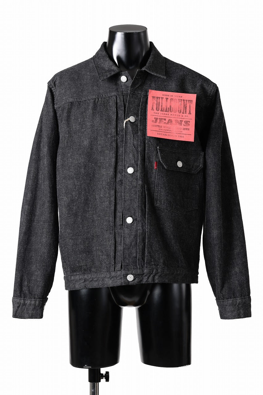 FULLCOUNT Type 1 Black Denim Jacket / 13.7oz Zimbabwe Selvedge Denim (BLACK)