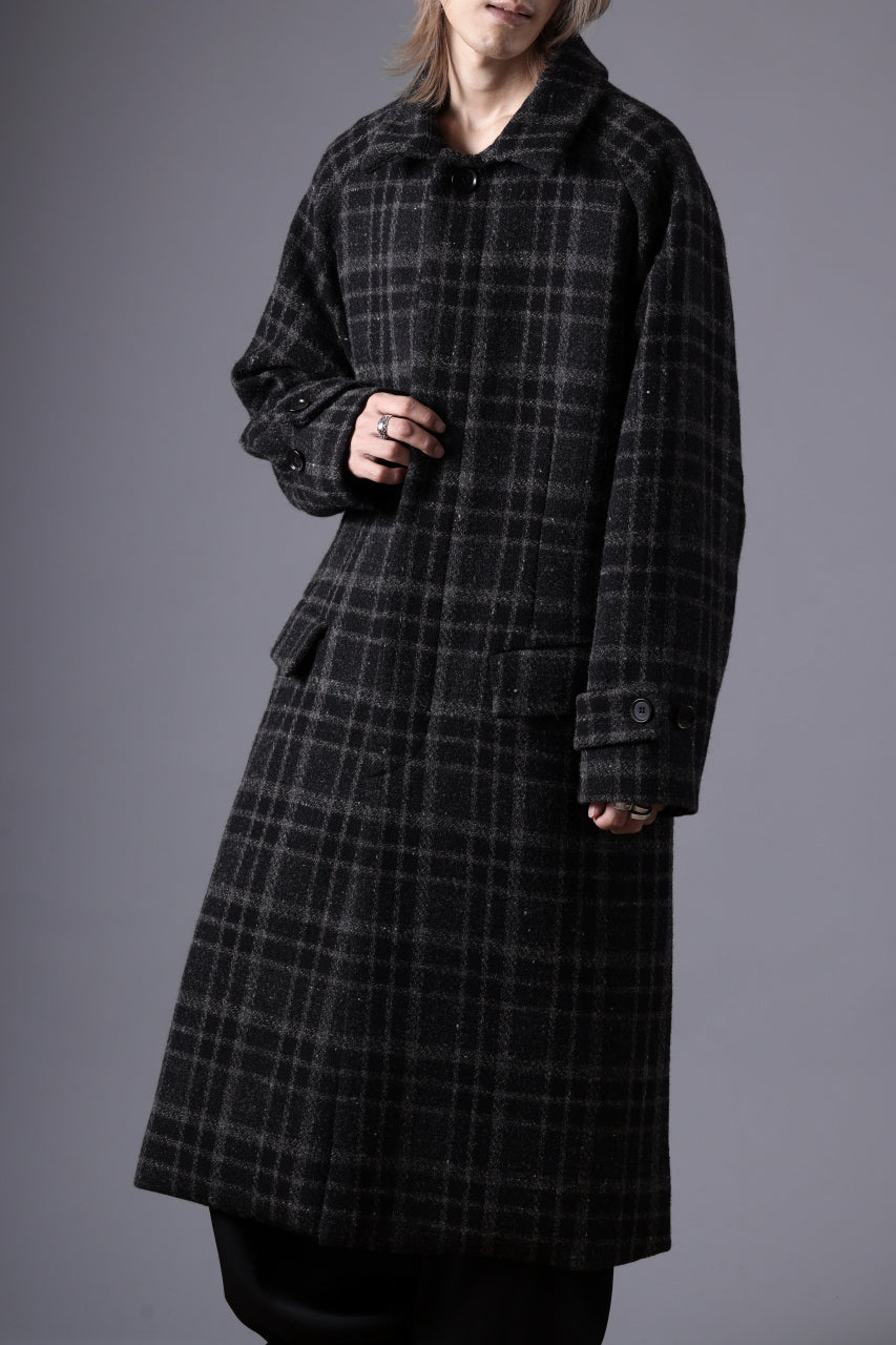 N/07 exclusive MAC COAT "外套" 格子縞 / SHETLAND WOOL TWEED (CHECK)