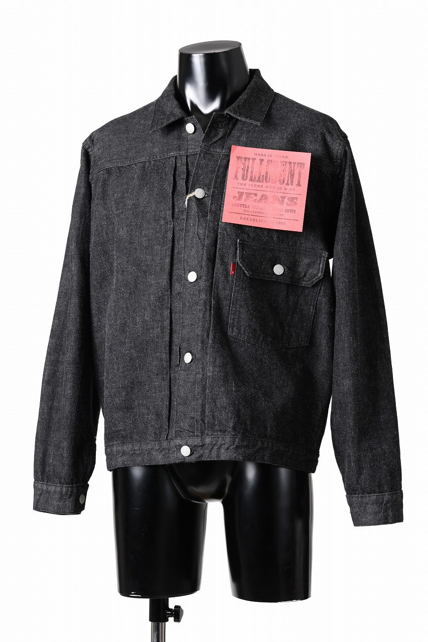 FULLCOUNT Type 1 Black Denim Jacket / 13.7oz Zimbabwe Selvedge Denim (BLACK)