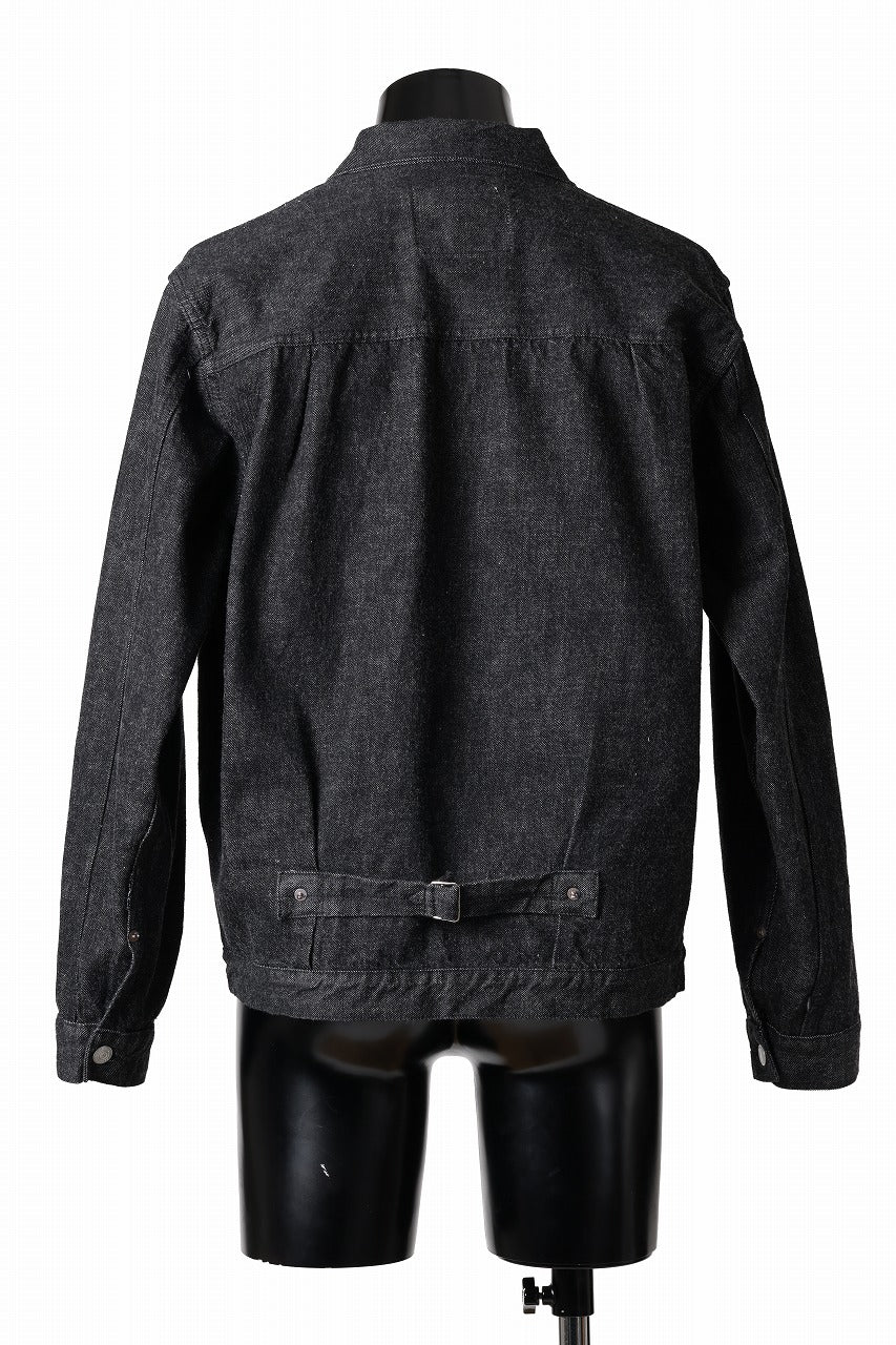 FULLCOUNT Type 1 Black Denim Jacket / 13.7oz Zimbabwe Selvedge Denim (BLACK)