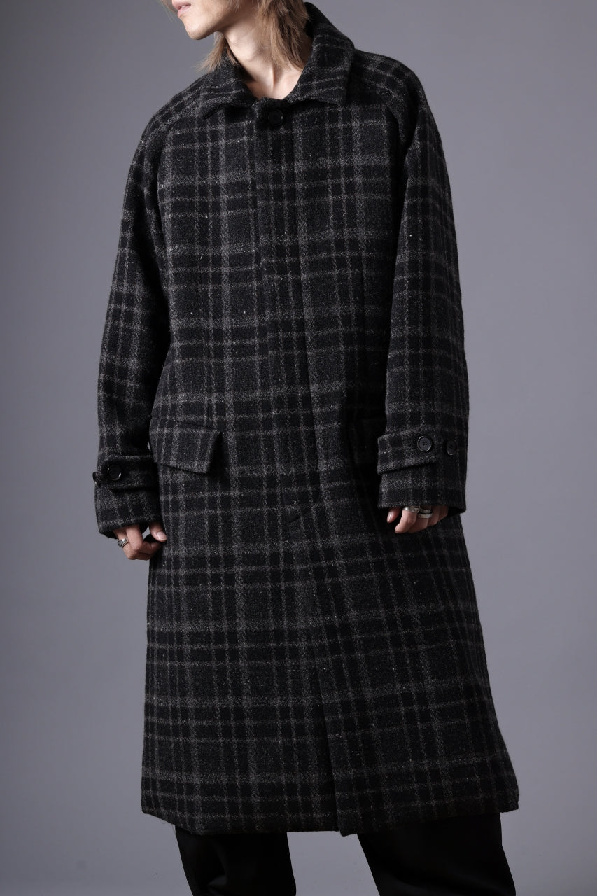 画像をギャラリービューアに読み込む, N/07 exclusive MAC COAT &quot;外套&quot; 格子縞 / SHETLAND WOOL TWEED (CHECK)