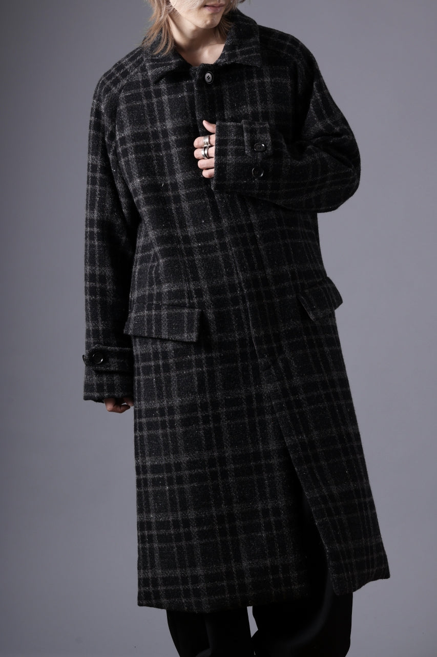 画像をギャラリービューアに読み込む, N/07 exclusive MAC COAT &quot;外套&quot; 格子縞 / SHETLAND WOOL TWEED (CHECK)