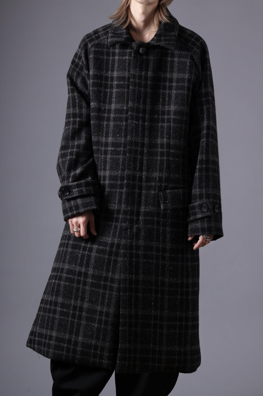 画像をギャラリービューアに読み込む, N/07 exclusive MAC COAT &quot;外套&quot; 格子縞 / SHETLAND WOOL TWEED (CHECK)