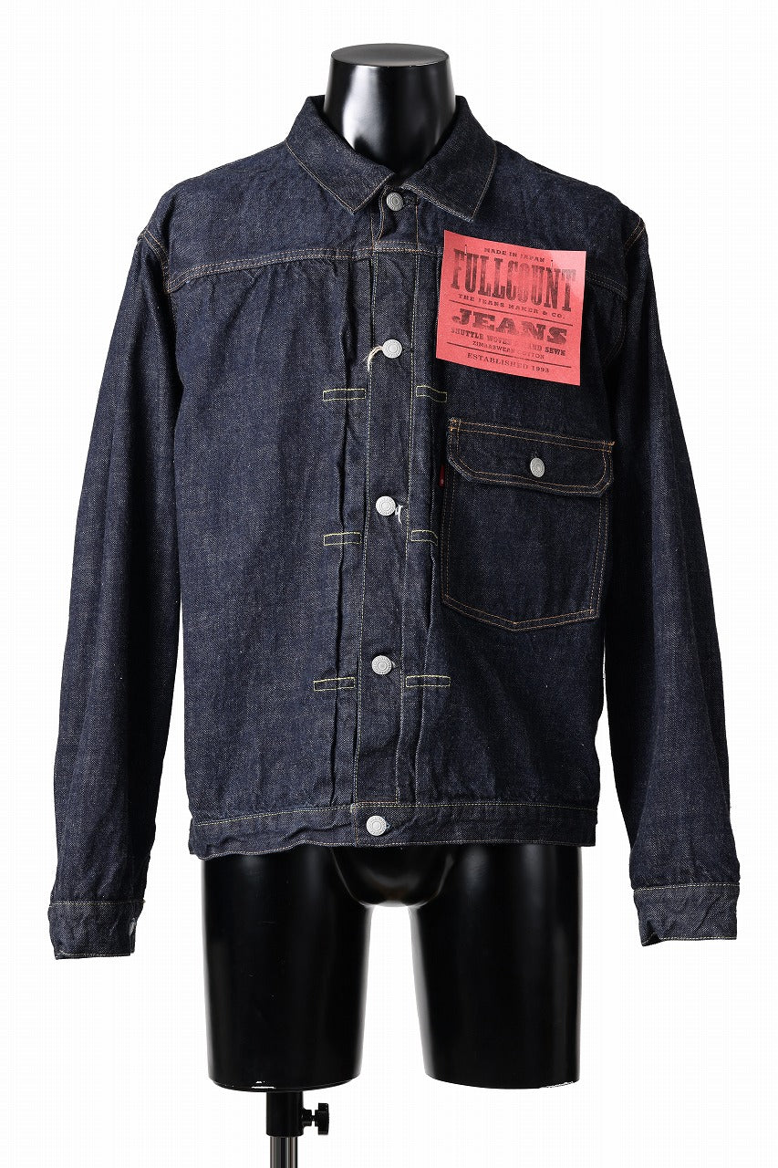 FULLCOUNT Type 1 Denim Jacket / 13.7oz Zimbabwe Selvedge Denim (INDIGO BLUE / ONE WASHED)