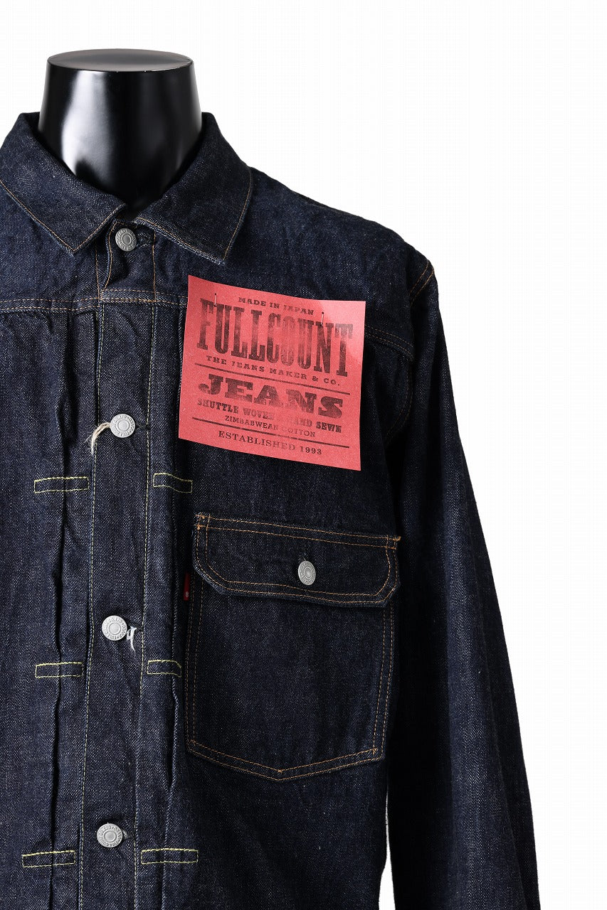 FULLCOUNT Type 1 Denim Jacket / 13.7oz Zimbabwe Selvedge Denim (INDIGO BLUE / ONE WASHED)