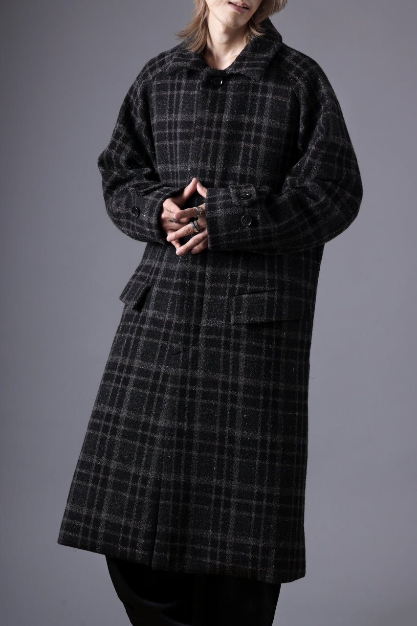 N/07 exclusive MAC COAT "外套" 格子縞 / SHETLAND WOOL TWEED (CHECK)