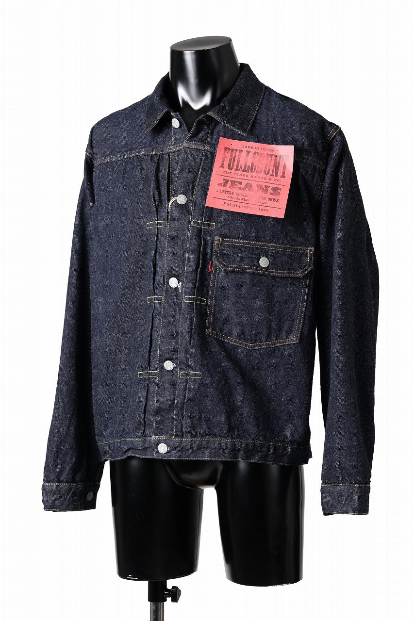 FULLCOUNT Type 1 Denim Jacket / 13.7oz Zimbabwe Selvedge Denim (INDIGO BLUE / ONE WASHED)