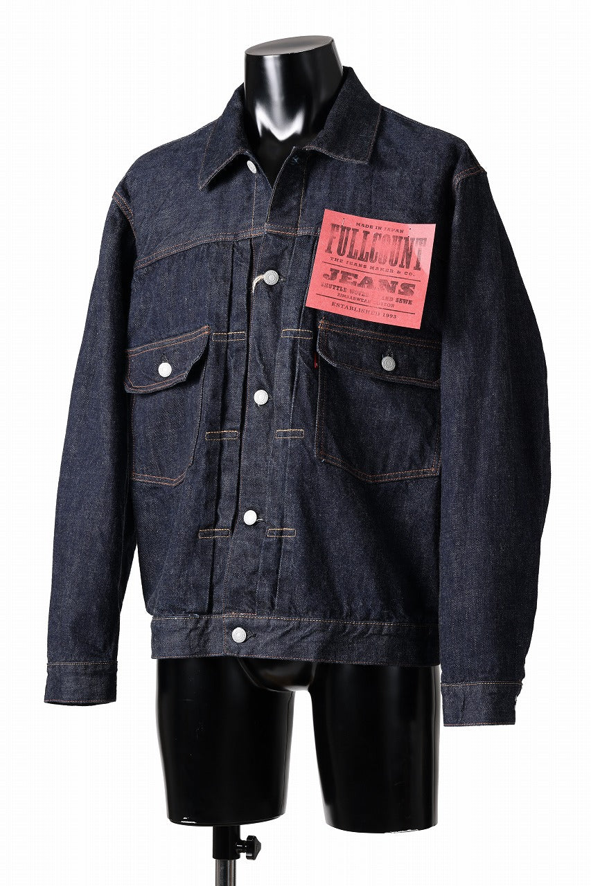 FULLCOUNT Type 2 Denim Jacket / 13.7oz Zimbabwe Selvedge Denim (INDIGO BLUE / ONE WAHED)