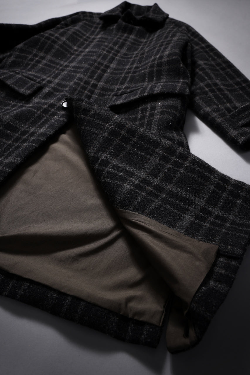 画像をギャラリービューアに読み込む, N/07 exclusive MAC COAT &quot;外套&quot; 格子縞 / SHETLAND WOOL TWEED (CHECK)