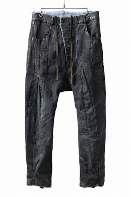 BORIS BIDJAN SABERI CROPPED TROUSER / VINYL PROCESSED & NICKEL PRESSED & ACID DYED 