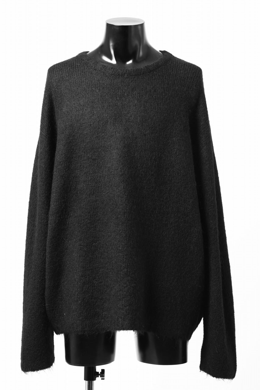 Load image into Gallery viewer, A.F ARTEFACT OVER SIZED KNIT TOPS / MIX WOOL (BLACK)