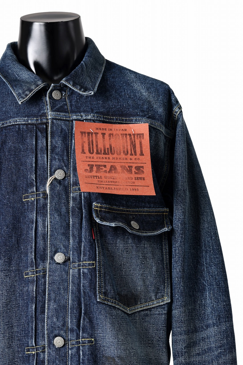 FULLCOUNT "Fear Of The Dark" Type 1 Denim Jacket / 15.5oz Zimbabwe Selvedge Denim (INDIGO BLUE)