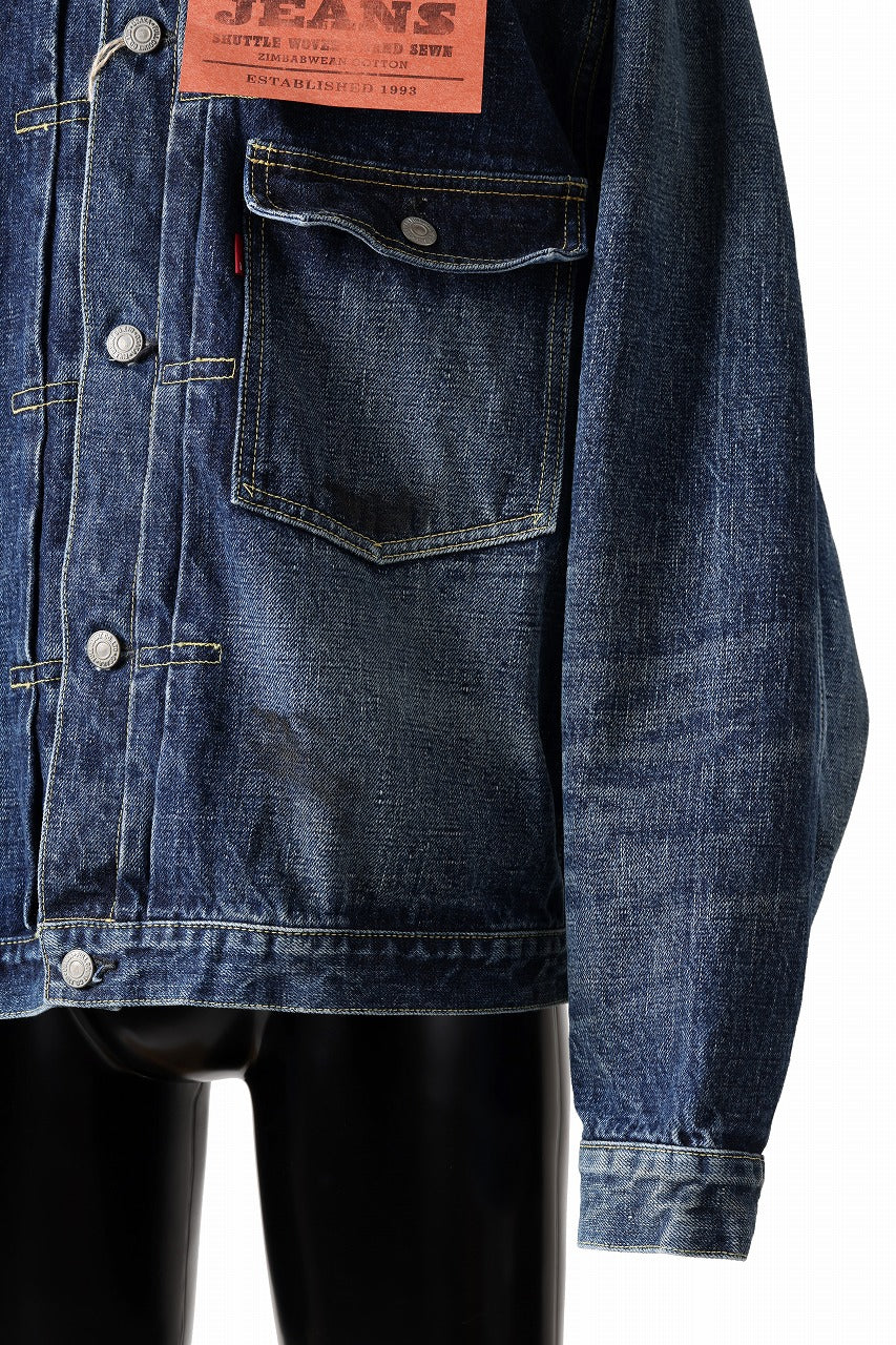 FULLCOUNT "Fear Of The Dark" Type 1 Denim Jacket / 15.5oz Zimbabwe Selvedge Denim (INDIGO BLUE)