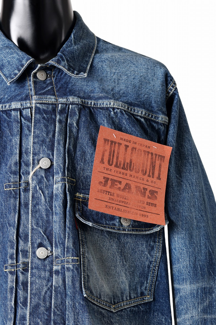 Load image into Gallery viewer, FULLCOUNT &quot;More Than Real&quot; Type 1 Denim Jacket / 13.07oz Zimbabwe Selvedge Denim (INDIGO BLUE)