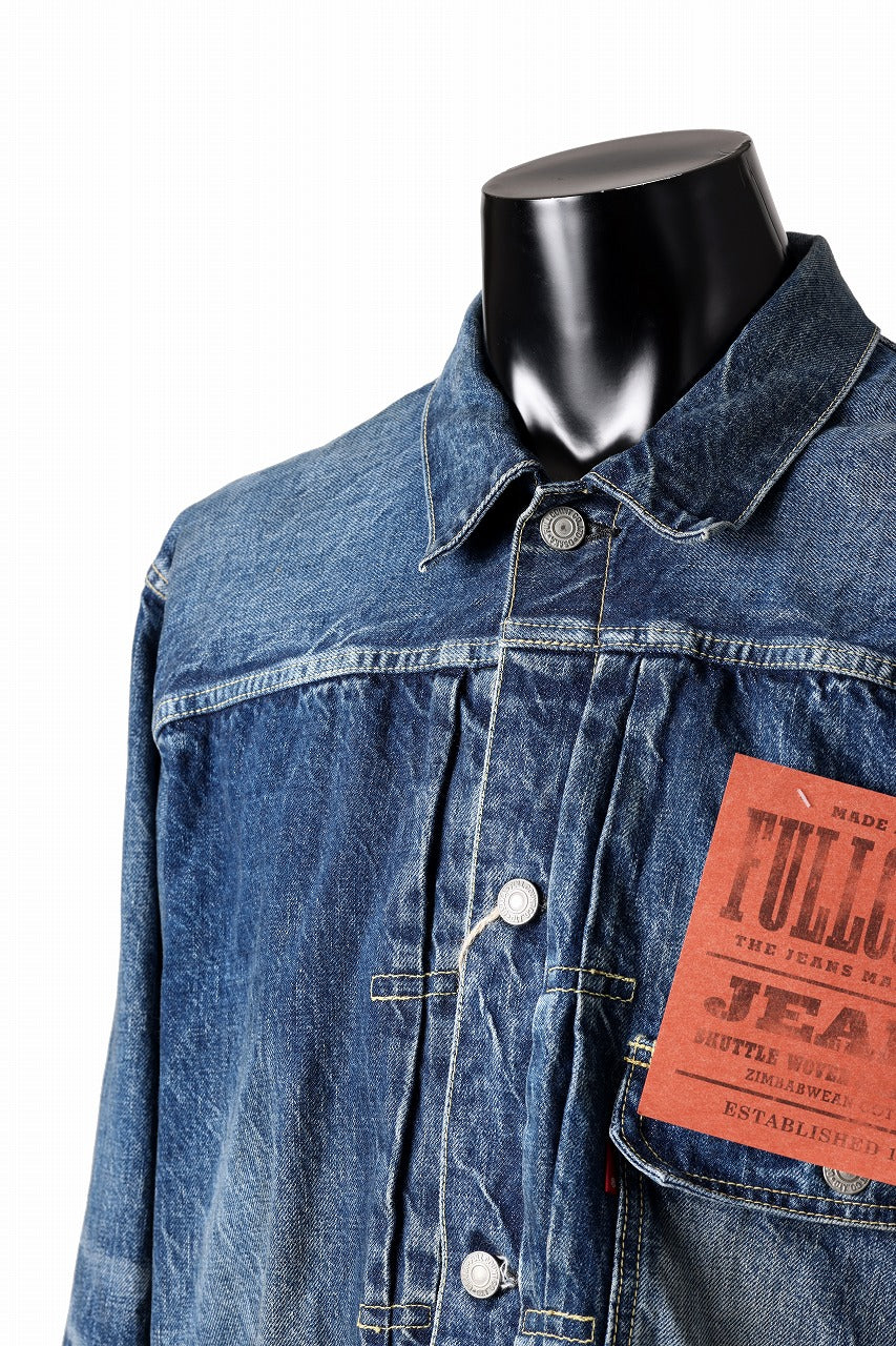 Load image into Gallery viewer, FULLCOUNT &quot;More Than Real&quot; Type 1 Denim Jacket / 13.07oz Zimbabwe Selvedge Denim (INDIGO BLUE)