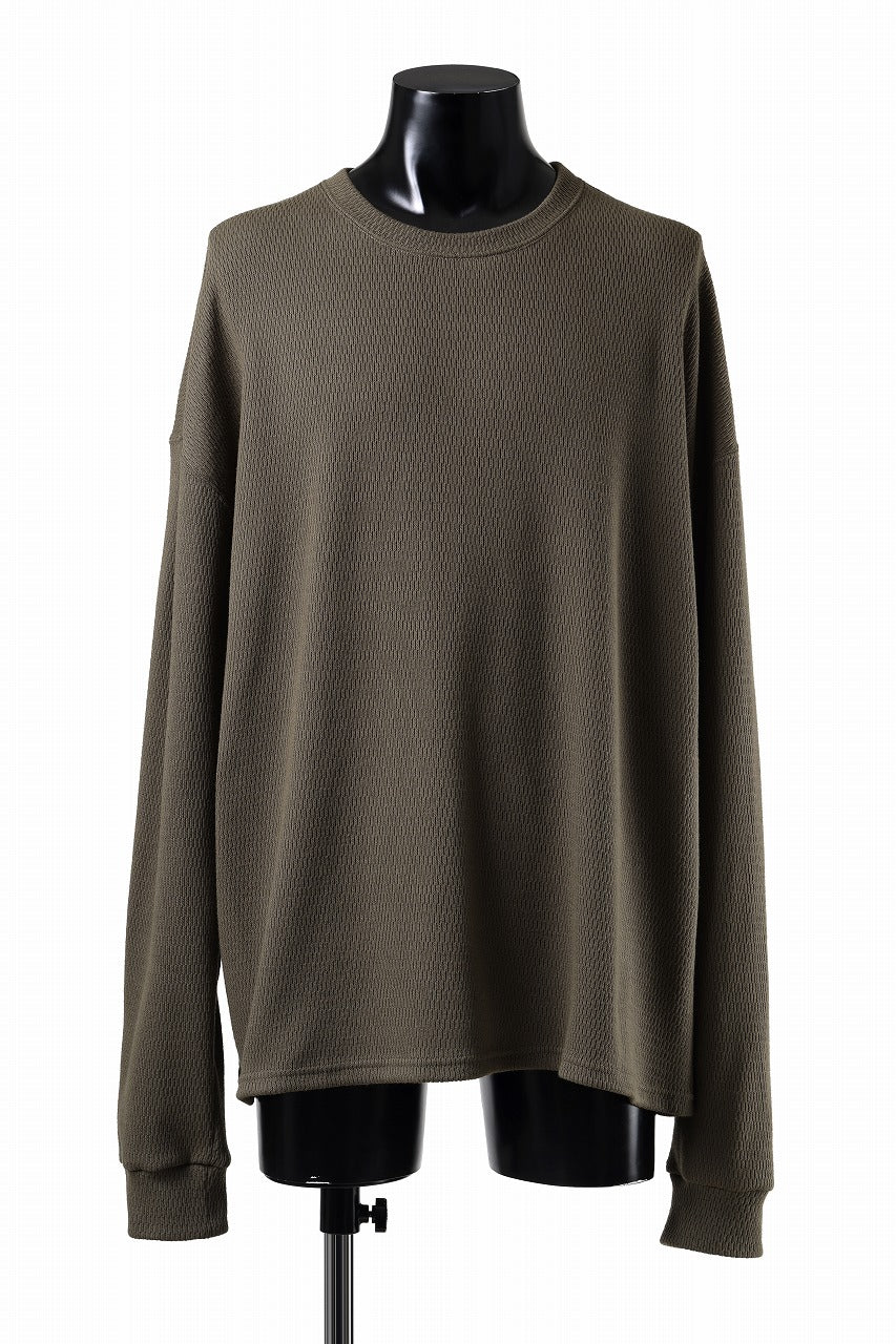 画像をギャラリービューアに読み込む, A.F ARTEFACT OVER SIZE FIT TOP / HONEY COMB WAFFLE KNIT JERSEY (KHAKI)