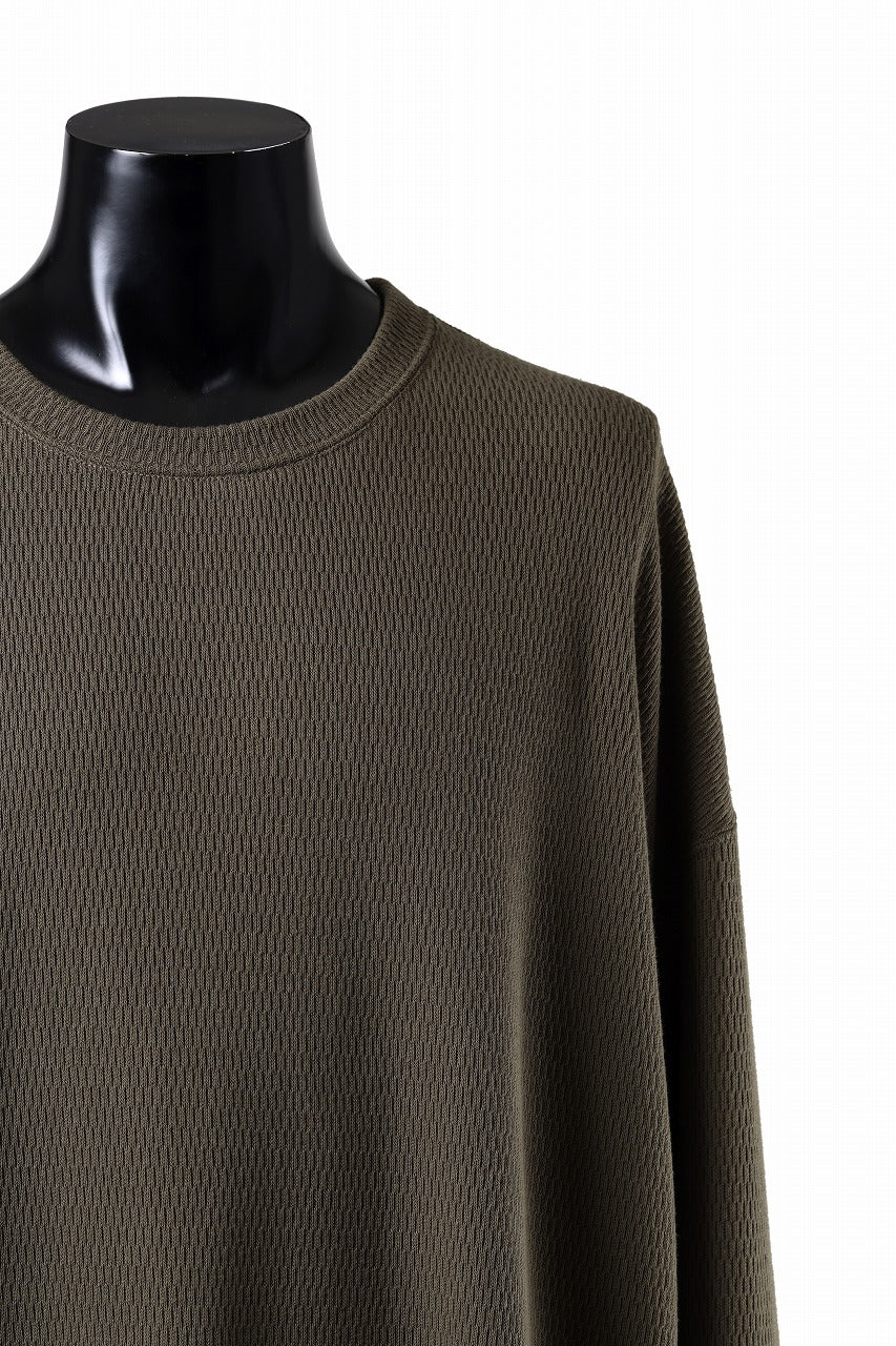 A.F ARTEFACT OVER SIZE FIT TOP / HONEY COMB WAFFLE KNIT JERSEY (KHAKI)