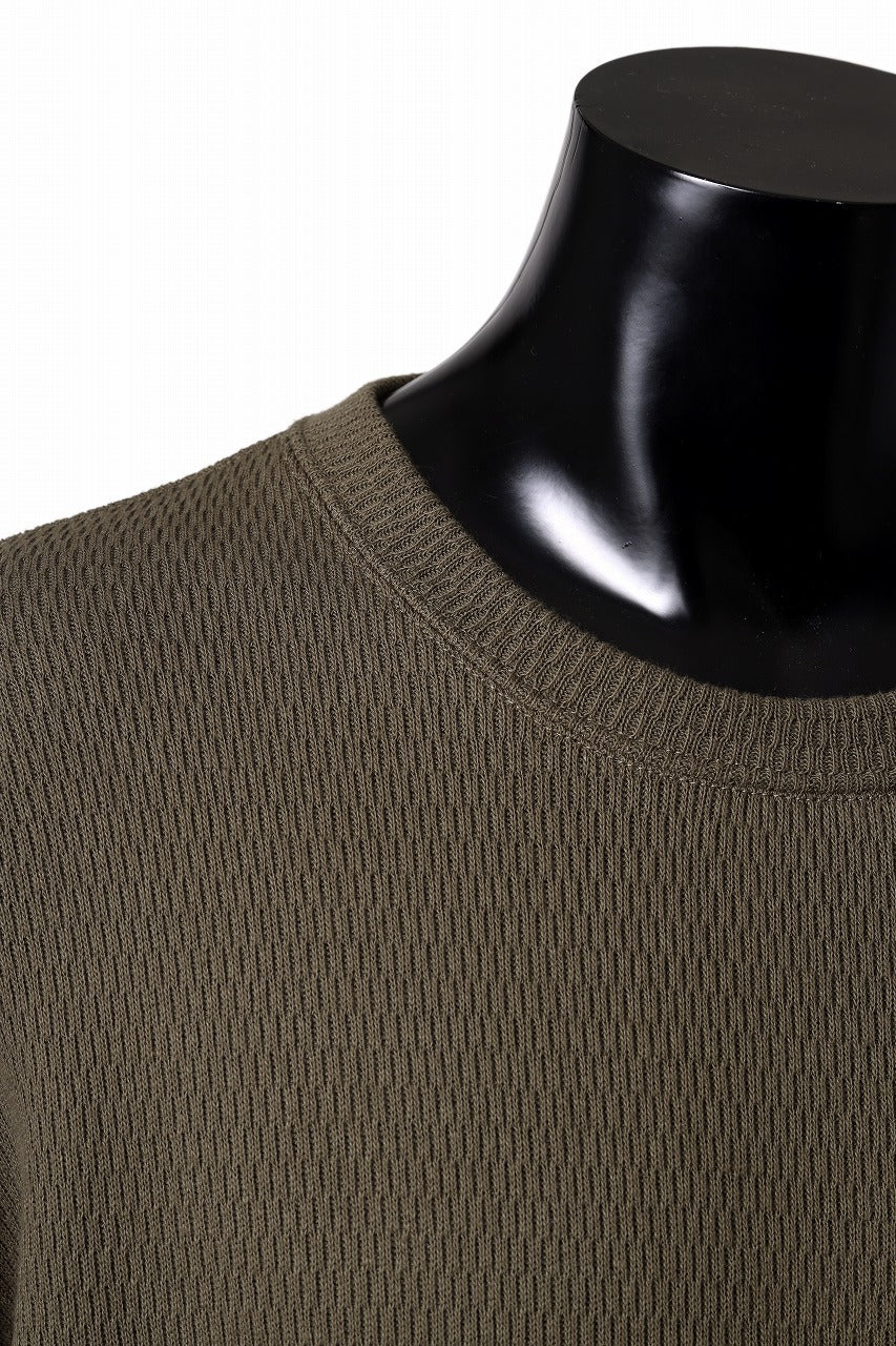 A.F ARTEFACT OVER SIZE FIT TOP / HONEY COMB WAFFLE KNIT JERSEY (KHAKI)