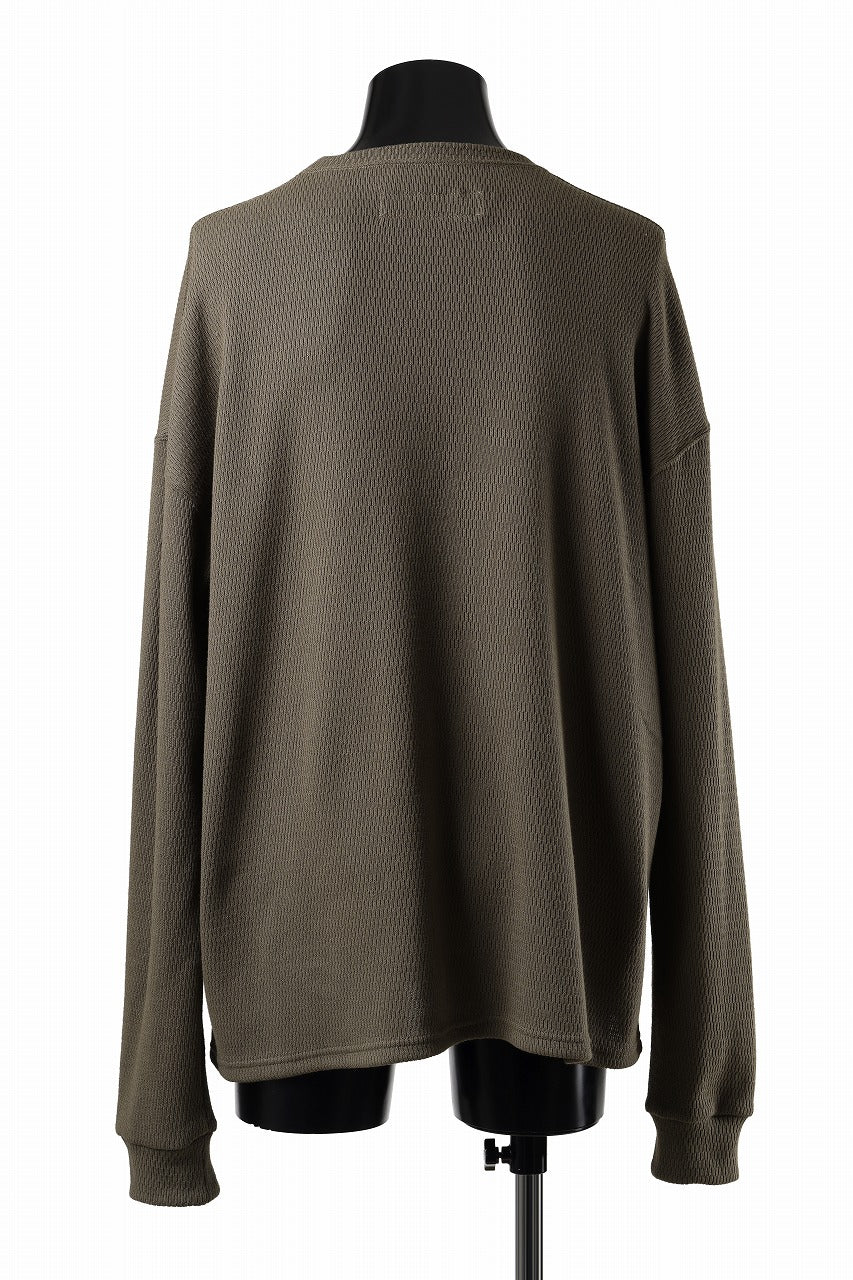 A.F ARTEFACT OVER SIZE FIT TOP / HONEY COMB WAFFLE KNIT JERSEY (KHAKI)