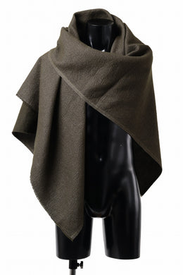 blackcrow needle punch shawl / cashmere x ramie (khaki x grey)