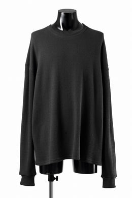 A.F ARTEFACT OVER SIZE FIT TOP / HONEY COMB WAFFLE KNIT JERSEY (BLACK)