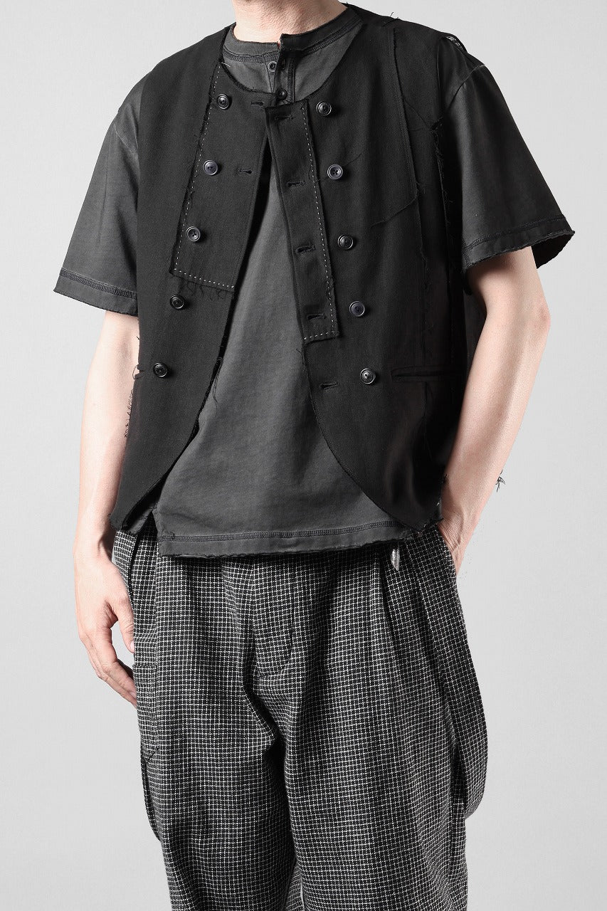 画像をギャラリービューアに読み込む, Professor.E PATCHWORK WAISTCOAT (BLACK)