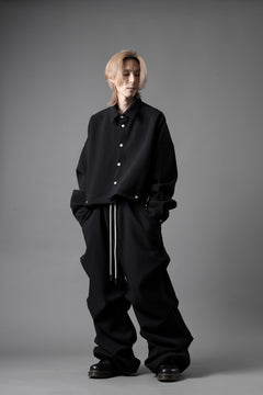 画像をギャラリービューアに読み込む, A.F ARTEFACT CROPPED SHIRT JACKET / KNIT JERSEY (BLACK)