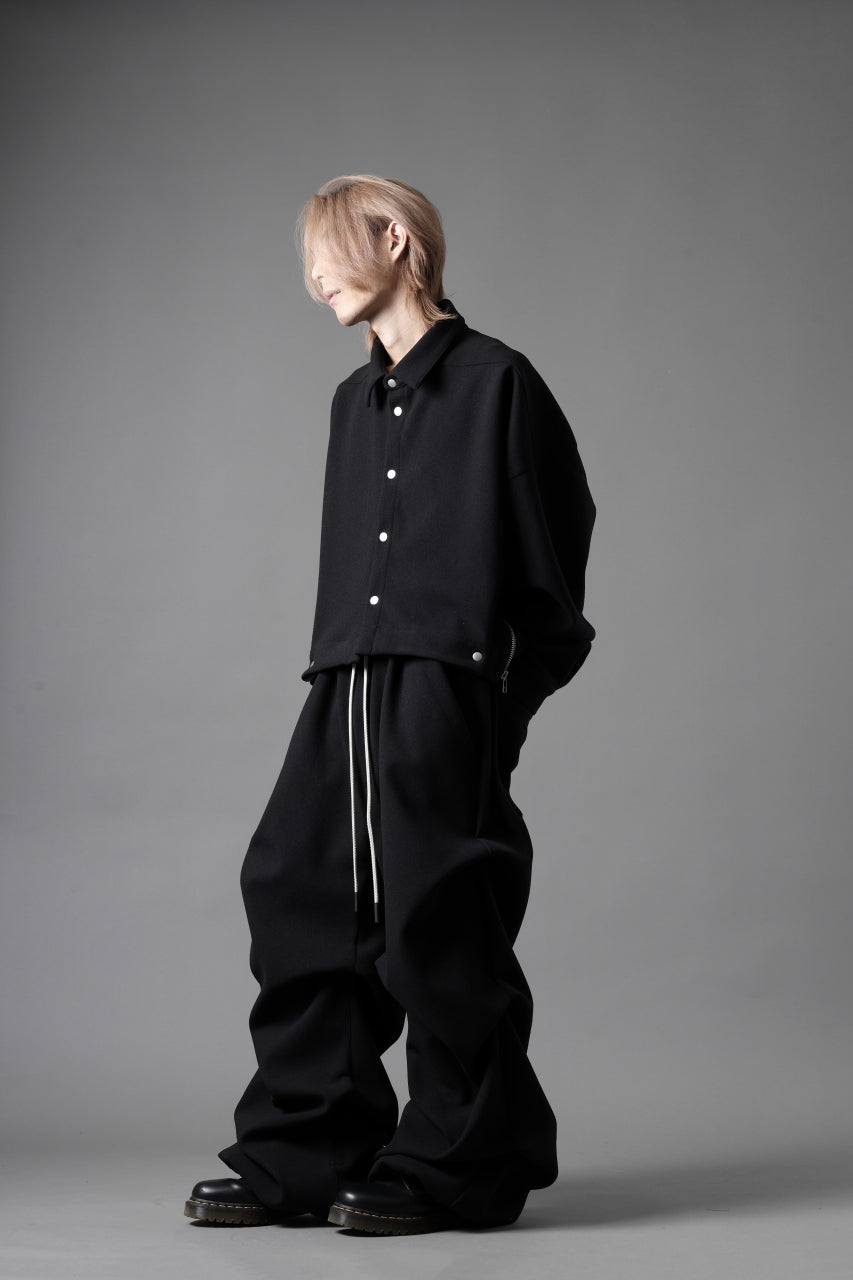 A.F ARTEFACT CROPPED SHIRT JACKET / PEs KNIT JERSEY (BLACK)