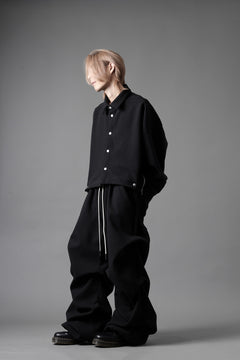 画像をギャラリービューアに読み込む, A.F ARTEFACT CROPPED SHIRT JACKET / KNIT JERSEY (BLACK)