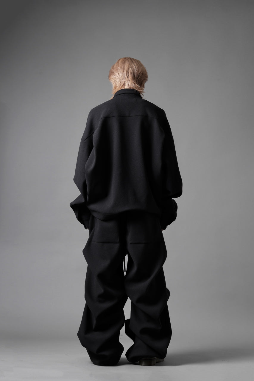 画像をギャラリービューアに読み込む, A.F ARTEFACT CROPPED SHIRT JACKET / KNIT JERSEY (BLACK)