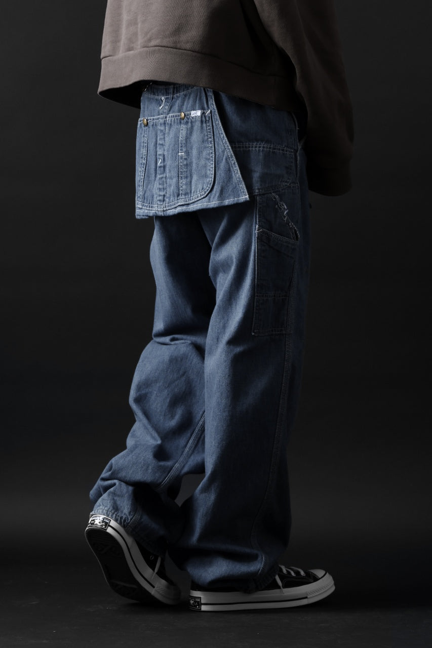 Load image into Gallery viewer, CHANGES REMAKE PAINTER DENIM PANTS with APRON PARTS (INDIGO #B)