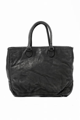 ISAMU KATAYAMA BACKLASH ZIP TOTE BAG / OBJECT DYED JAPAN ROUGH STEER (BLACK)