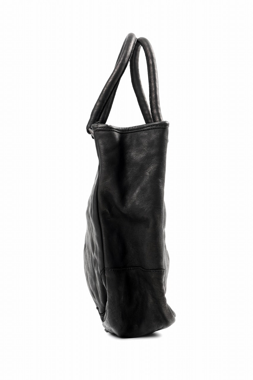 ISAMU KATAYAMA BACKLASH ZIP TOTE BAG / OBJECT DYED JAPAN ROUGH STEER (BLACK)