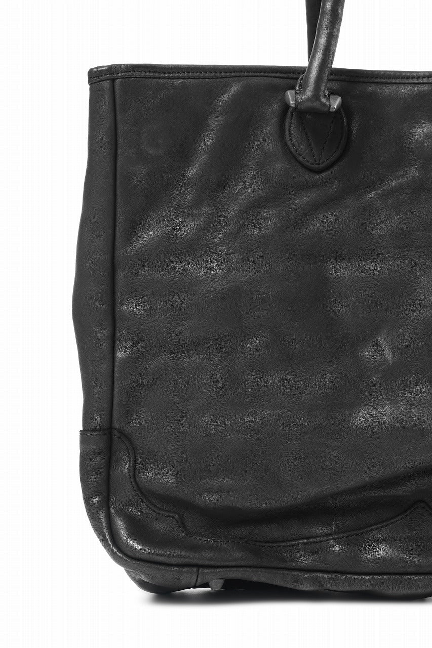 ISAMU KATAYAMA BACKLASH ZIP TOTE BAG / OBJECT DYED JAPAN ROUGH STEER (BLACK)