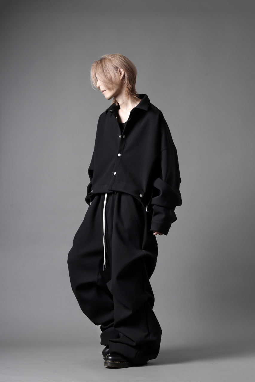 画像をギャラリービューアに読み込む, A.F ARTEFACT CROPPED SHIRT JACKET / KNIT JERSEY (BLACK)