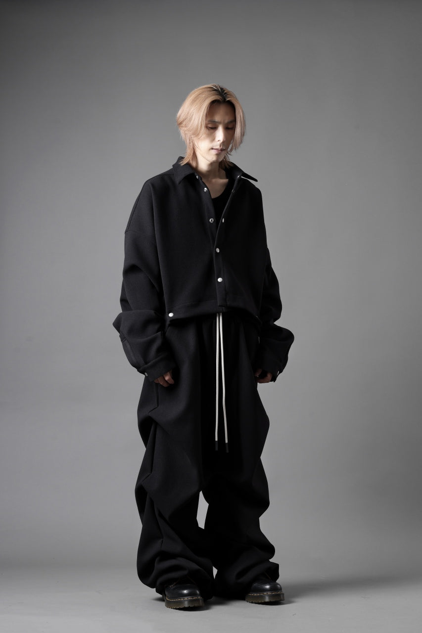 A.F ARTEFACT CROPPED SHIRT JACKET / PEs KNIT JERSEY (BLACK)