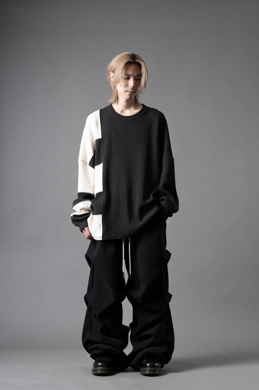 画像をギャラリービューアに読み込む, A.F ARTEFACT EXTREME WIDE BAGGY PANTS / KNIT JERSEY (BLACK)