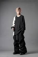 Load image into Gallery viewer, A.F ARTEFACT TUCK VOLUME BAGGY PANTS / PEs KNIT JERSEY (BLACK)