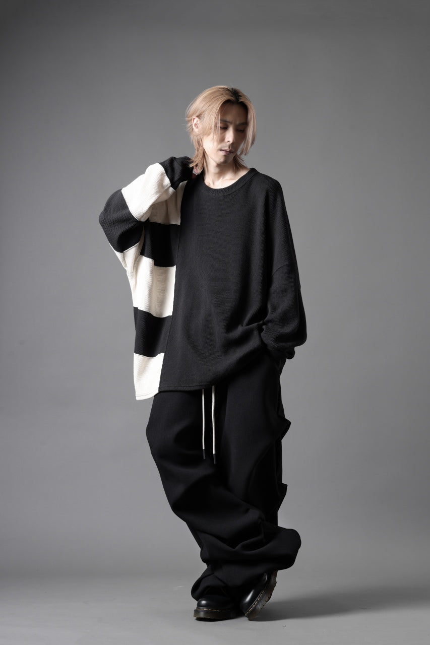 画像をギャラリービューアに読み込む, A.F ARTEFACT EXTREME WIDE BAGGY PANTS / KNIT JERSEY (BLACK)